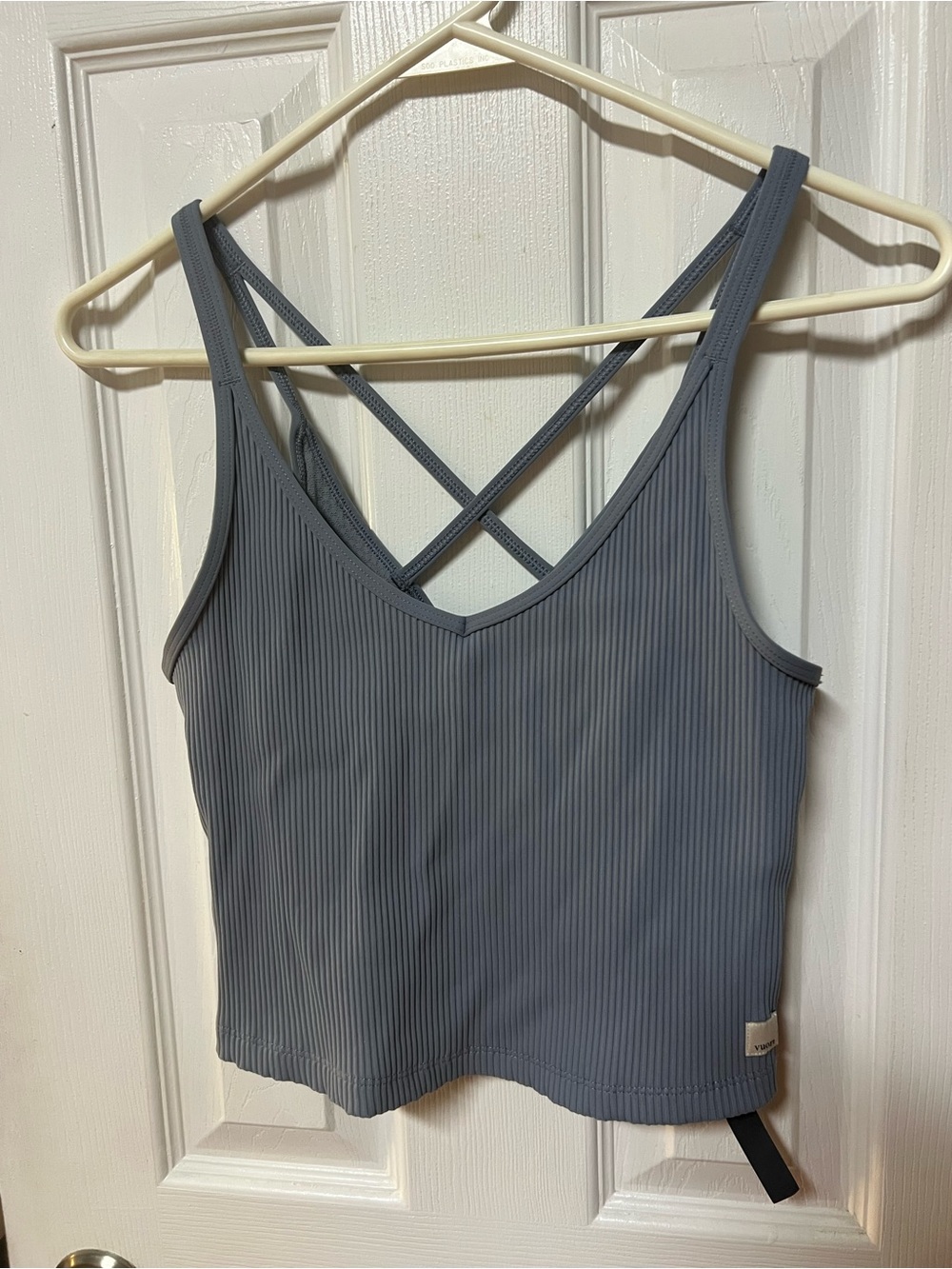 Vuori Rib Crop Tank Top - Blue